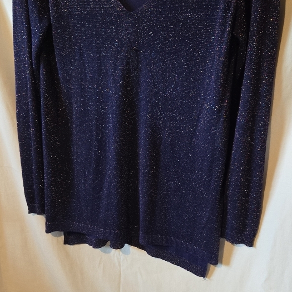 Cache Cache Sparkly Purple Gold And Pink V-Neck Long Sleeve Top Size Med - Picture 4 of 8
